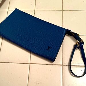 Louis Vuitton navy blue bracelet purse